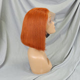 #350 Straight Full 13x4 Frontal transparent Lace Bob Style Wig  Orange Ginger Color Wig