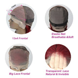#99J Straight Full 13x4 Frontal transparent Lace Bob Style Wig Color Wig