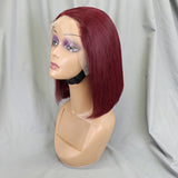 #99J Straight Full 13x4 Frontal transparent Lace Bob Style Wig Color Wig