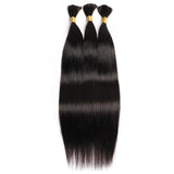 Straight Bulk Human Hair  Natural Black #1B Braiding Hair (100 Grams)