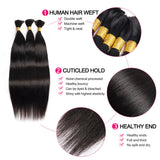 Straight Bulk Human Hair  Natural Black #1B Braiding Hair (100 Grams)