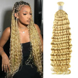 Deep Wave Bulk Human Hair Blonde #613 Braiding Hair