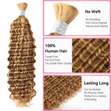 Deep Wave Bulk Human Hair  #P27/30 Color Braiding Hair (100 Grams)