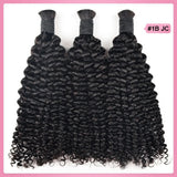 Jerry Curly Bulk Human Hair  Natural Black #1B Braiding Hair (100 Grams)