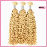 Wet and Wavy Bulk Human Hair Blonde #613 Braiding Hair (100 Grams)