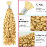 Wet and Wavy Bulk Human Hair Blonde #613 Braiding Hair (100 Grams)