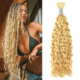 Wet and Wavy Bulk Human Hair Blonde #613 Braiding Hair (100 Grams)